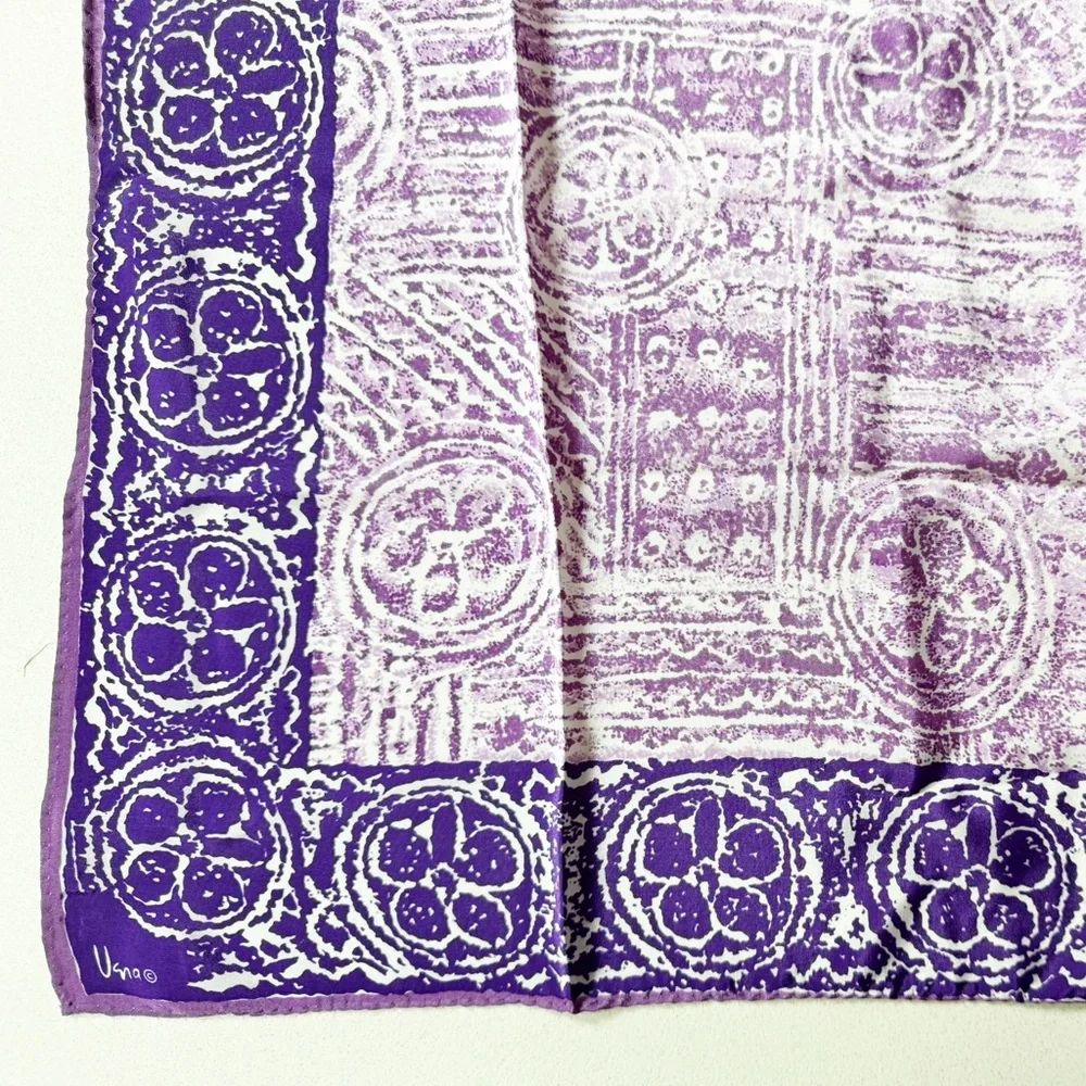 Vera Purple Patterned Scarf - Picture 3 of 12